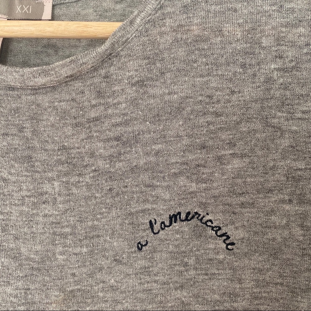 F21 “a l’americane” wool blend top